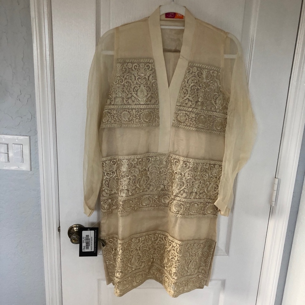 Cream designer Pakistani outfit